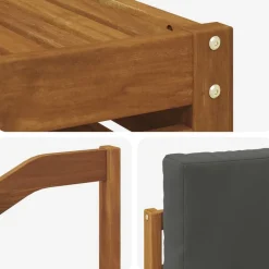 vidaXL Conjunto de sofás de exterior 8 pcs Natural y antracita Clearance