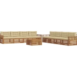 vidaXL Conjuntos De Muebles-Conjunto de sofás de exterior con cojín 9 pcs