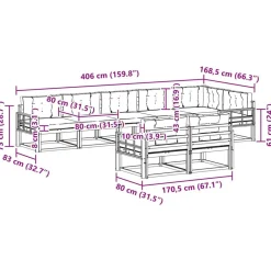 vidaXL Conjuntos De Muebles-Conjunto de sofás de exterior 8 pcs