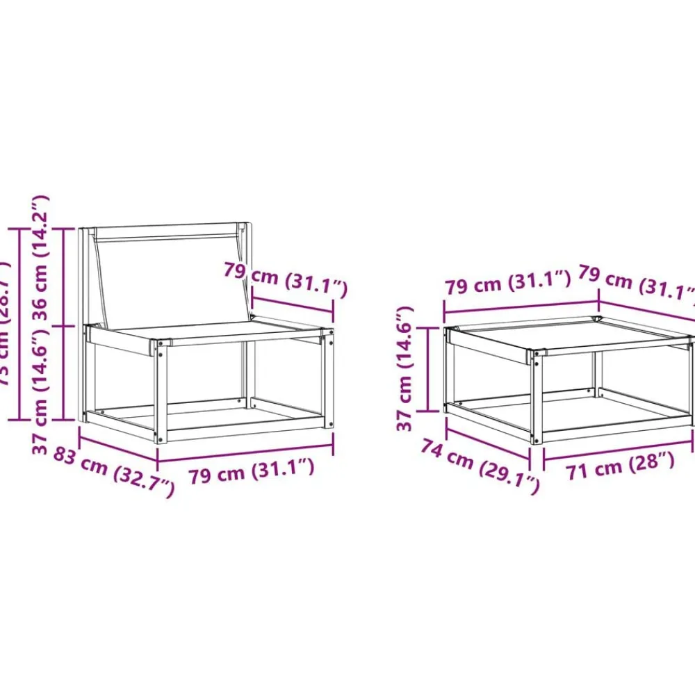 vidaXL Conjuntos De Muebles-Conjunto de sofás de exterior con cojín 6 pcs