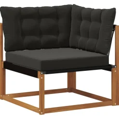 vidaXL Conjunto de sofás de exterior con cojín 8 pcs Natural y negro Sale