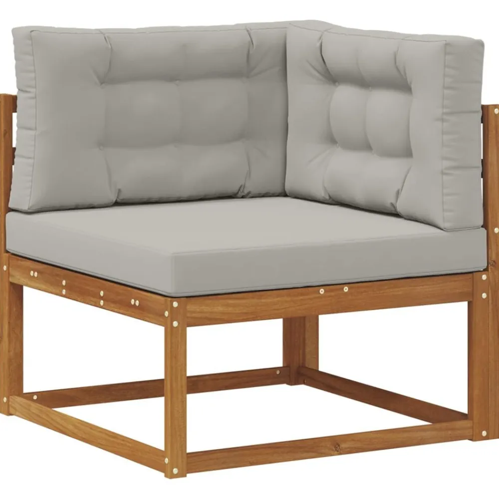 vidaXL Conjunto de sofás de exterior 7 pcs Gris Natural y Claro Gris claro y natural Clearance