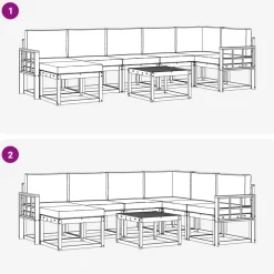vidaXL Conjuntos De Muebles-Conjunto de sofás de exterior 8 pcs Gris Natural y Claro