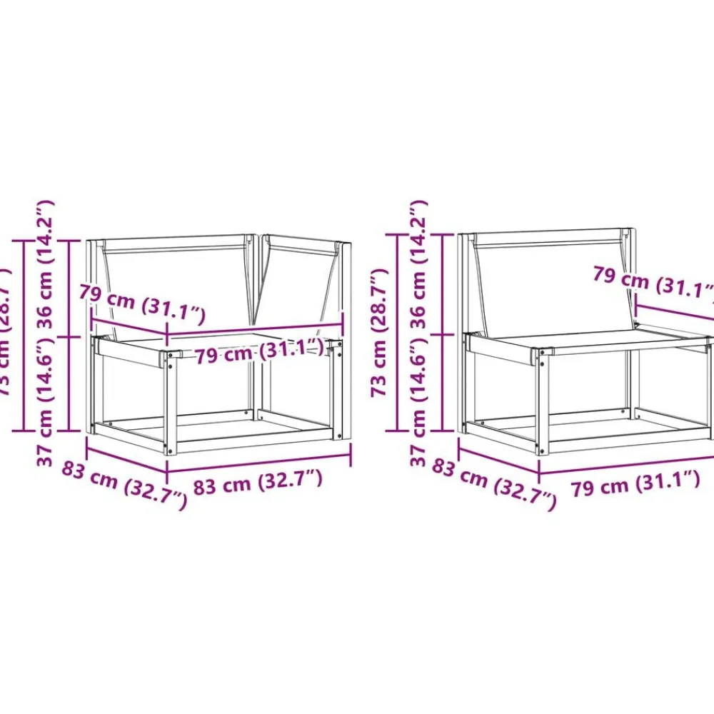 vidaXL Conjunto de sofás de exterior con cojín 11 pcs Natural y negro Outlet