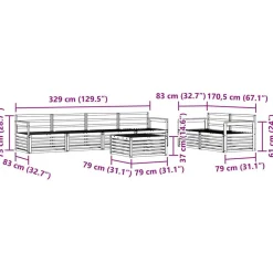 vidaXL Conjunto de sofás de exterior 7 pcs Natural Sale