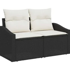 vidaXL Conjunto de sofás de jardín 5 pcs ratán sintético Negro y Online
