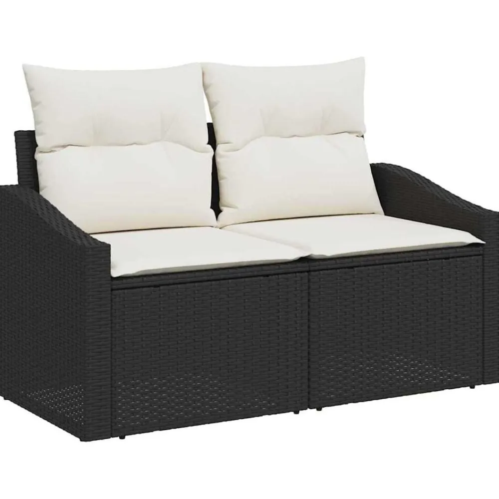 vidaXL Conjunto de sofás de jardín 5 pcs ratán sintético Negro y Online