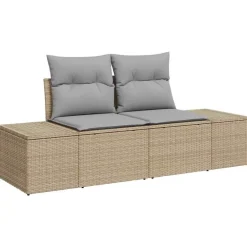 vidaXL Conjunto de sofás de jardín 8 pcs Poliratán beige y gris claro