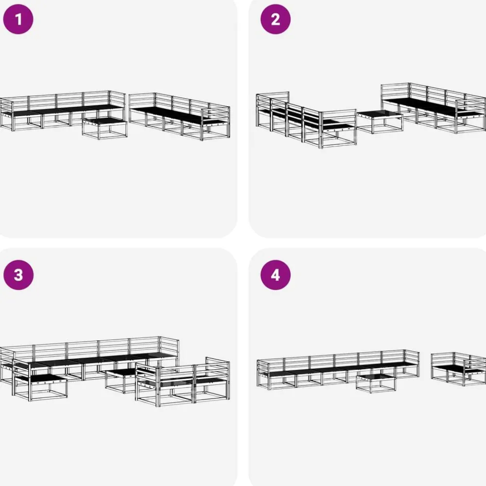vidaXL Conjunto de sofás de exterior con cojín 9 pcs Natural y beige Discount