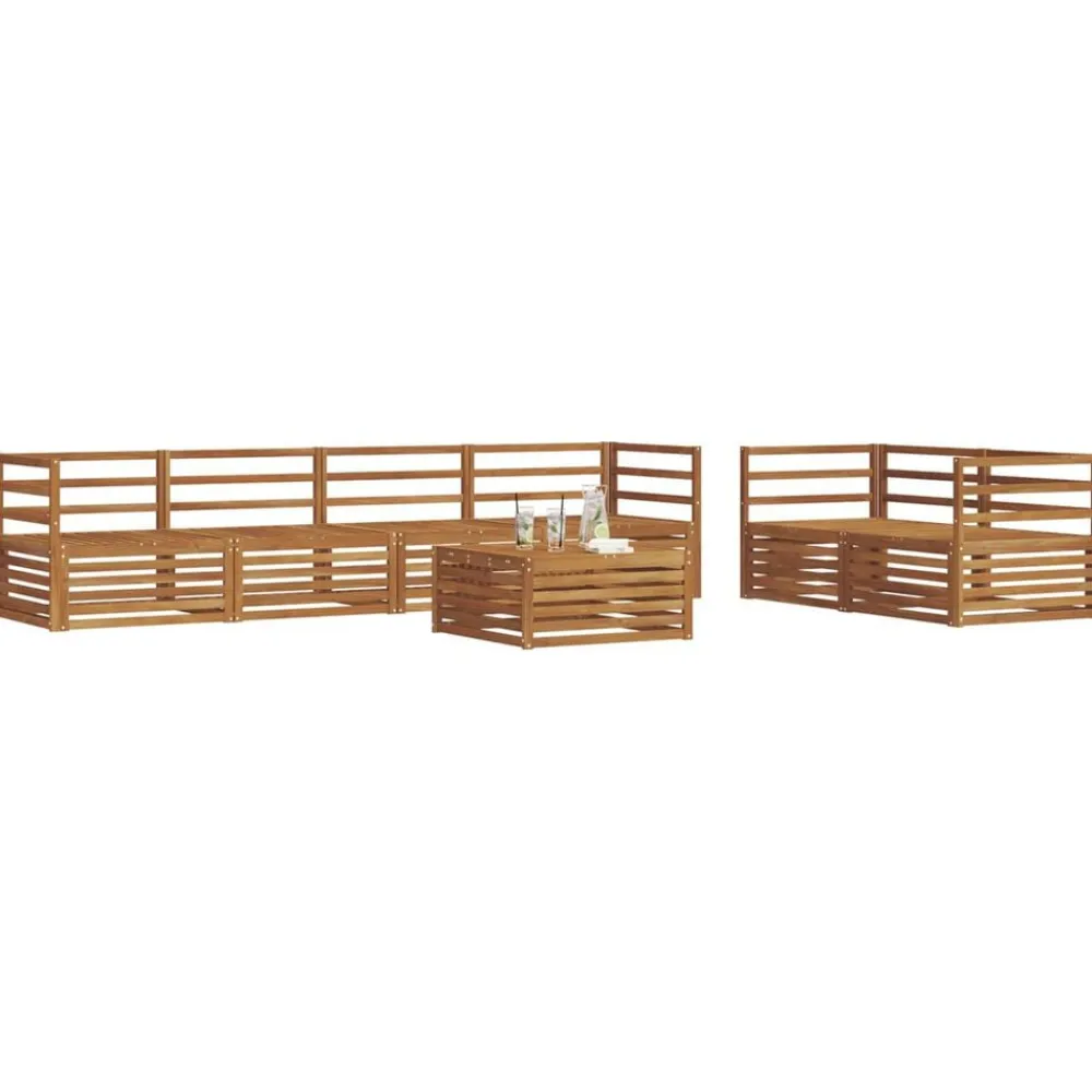 vidaXL Conjunto de sofás de exterior 7 pcs Natural Clearance