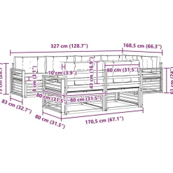 vidaXL Conjuntos De Muebles-Conjunto de sofás de exterior 7 pcs Gris Natural y Claro