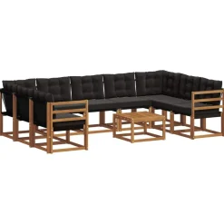 vidaXL Conjuntos De Muebles-Conjunto de sofás de exterior con cojín 10 pcs