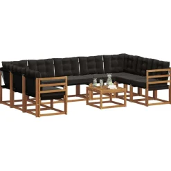 vidaXL Conjuntos De Muebles-Conjunto de sofás de exterior con cojín 10 pcs