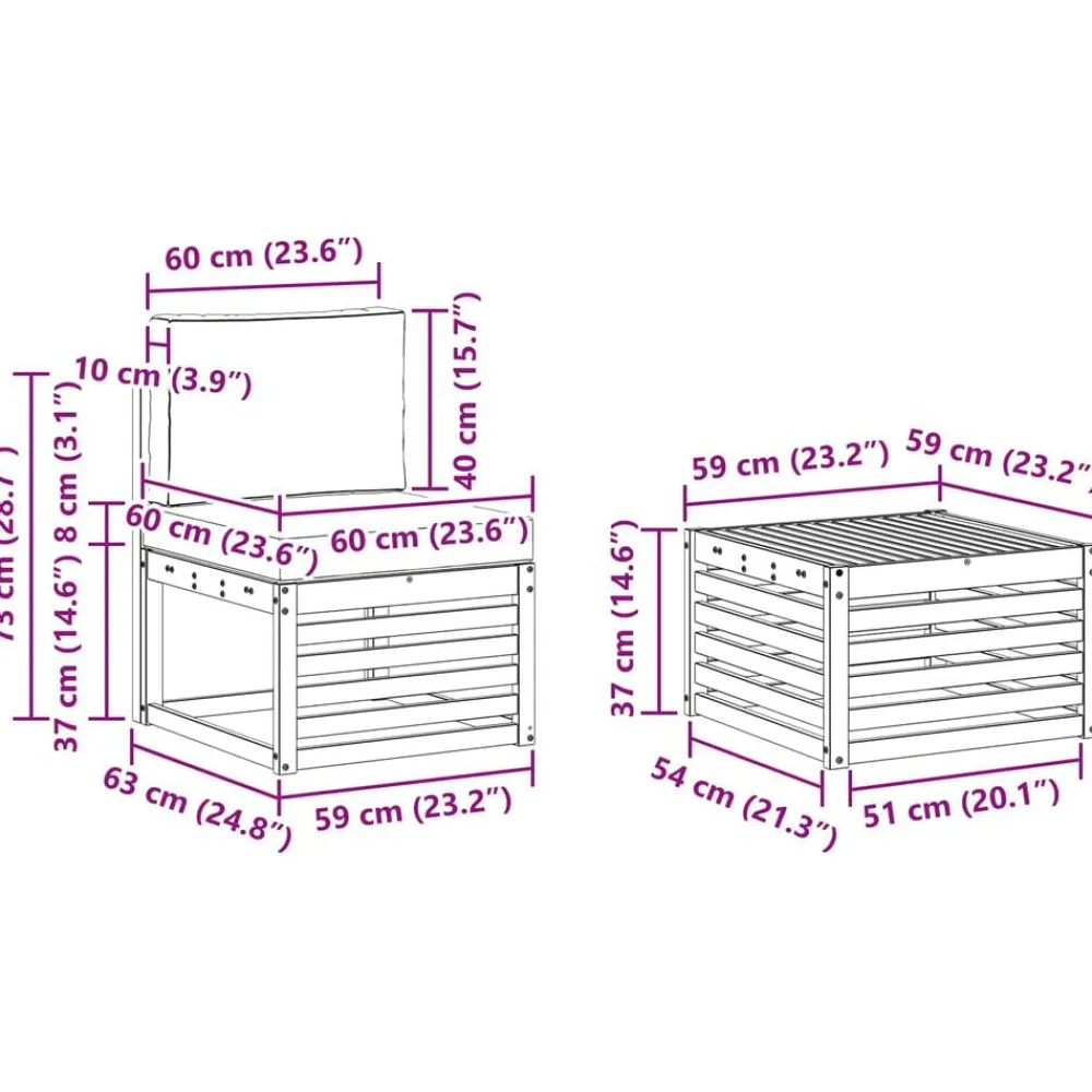 vidaXL Conjuntos De Muebles-Conjunto de sofás de exterior 7 pcs Gris Natural y Claro