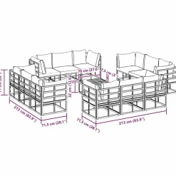 vidaXL Muebles De Jardín-Conjunto de sofás de jardín 13 pcs Negro Metal
