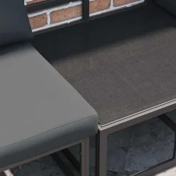 vidaXL Muebles De Jardín-Conjunto de sofás de jardín 13 pcs Negro Metal