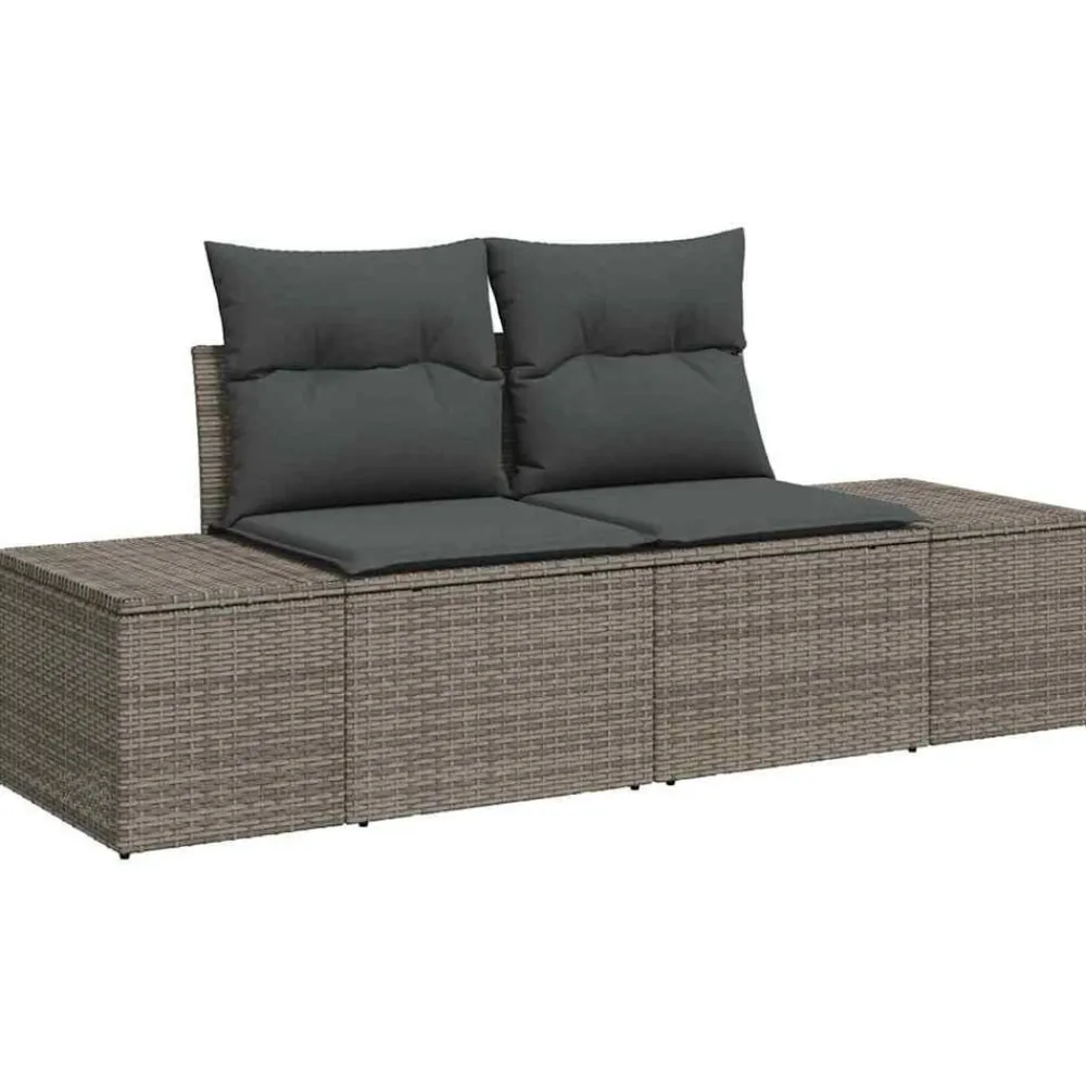 vidaXL Conjunto de sofás de jardín 6 pcs ratán sintético Gris Hot