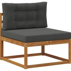 vidaXL Conjunto de sofás de exterior 7 pcs Natural y antracita