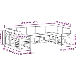 vidaXL Conjuntos De Muebles-Conjunto de sofás de exterior 9 pcs Gris Natural y Claro