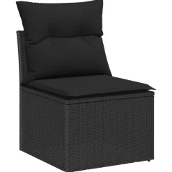 vidaXL Conjunto de sofás de jardín 9 pcs ratán sintético Negro Online