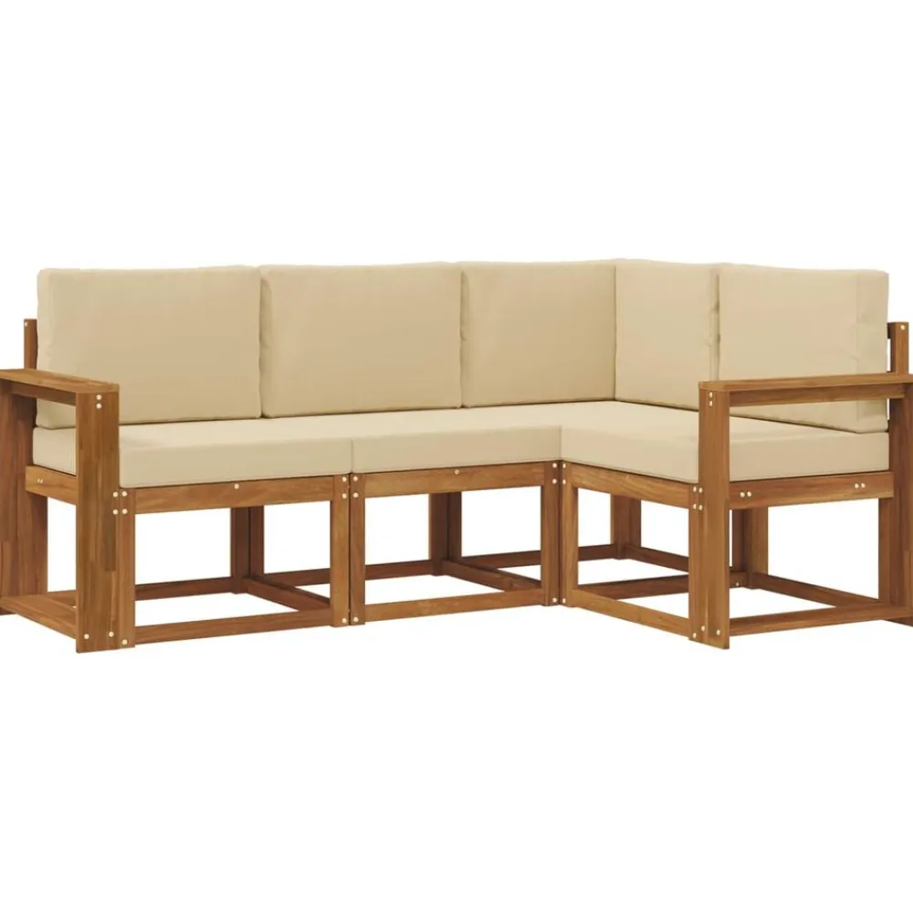 vidaXL Conjuntos De Muebles-Conjunto de sofás de exterior con cojín 4 pcs