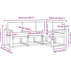 vidaXL Conjuntos De Muebles-Conjunto de sofás de exterior con cojín 4 pcs