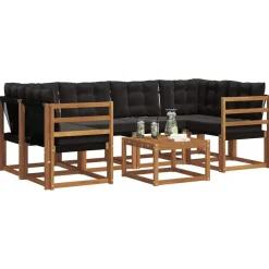 vidaXL Conjuntos De Muebles-Conjunto de sofás de exterior con cojín 7 pcs