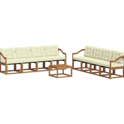 vidaXL Conjuntos De Muebles-Conjunto de sofás de exterior con cojín 9 pcs