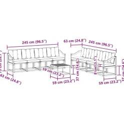 vidaXL Conjuntos De Muebles-Conjunto de sofás de exterior con cojín 9 pcs