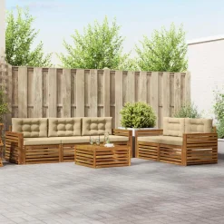 vidaXL Conjuntos De Muebles-Conjunto de sofás de exterior con cojín 6 pcs