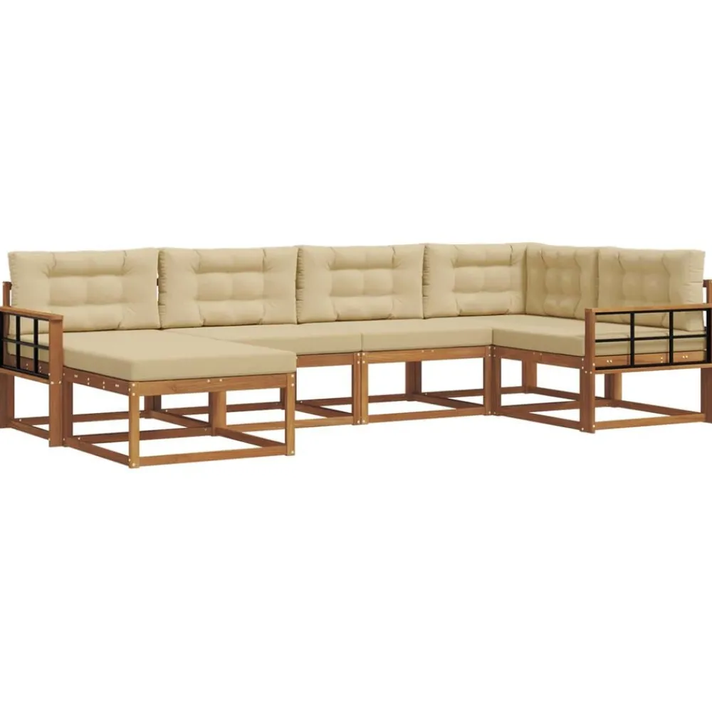 vidaXL Conjuntos De Muebles-Conjunto de sofás de exterior con cojín 6 pcs