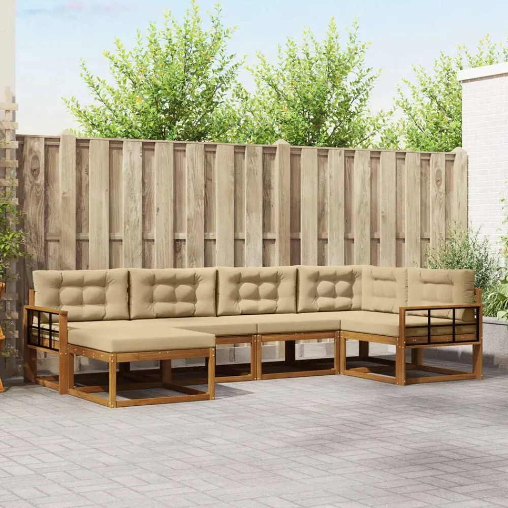 vidaXL Conjuntos De Muebles-Conjunto de sofás de exterior con cojín 6 pcs