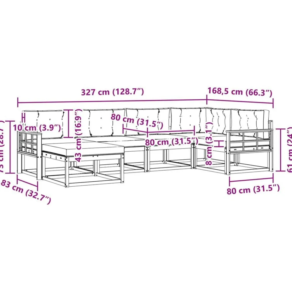 vidaXL Conjuntos De Muebles-Conjunto de sofás de exterior con cojín 6 pcs