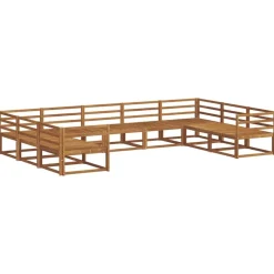 vidaXL Conjuntos De Muebles-Conjunto de sofás de exterior 9 pcs