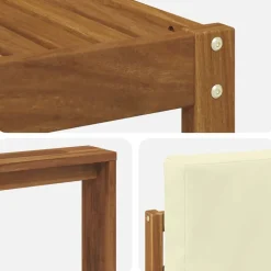 vidaXL Conjunto de sofás de exterior con cojín 10 pcs Natural y crema Hot
