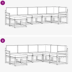 vidaXL Conjunto de sofás de exterior 7 pcs Gris Natural y Claro Gris claro y natural Best