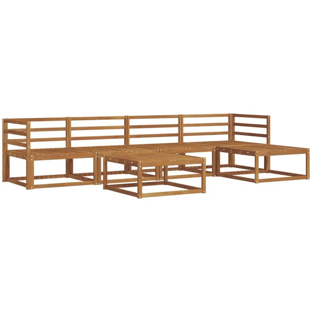 vidaXL Conjunto de sofás de exterior 6 pcs Gris Natural y Claro Gris claro y natural