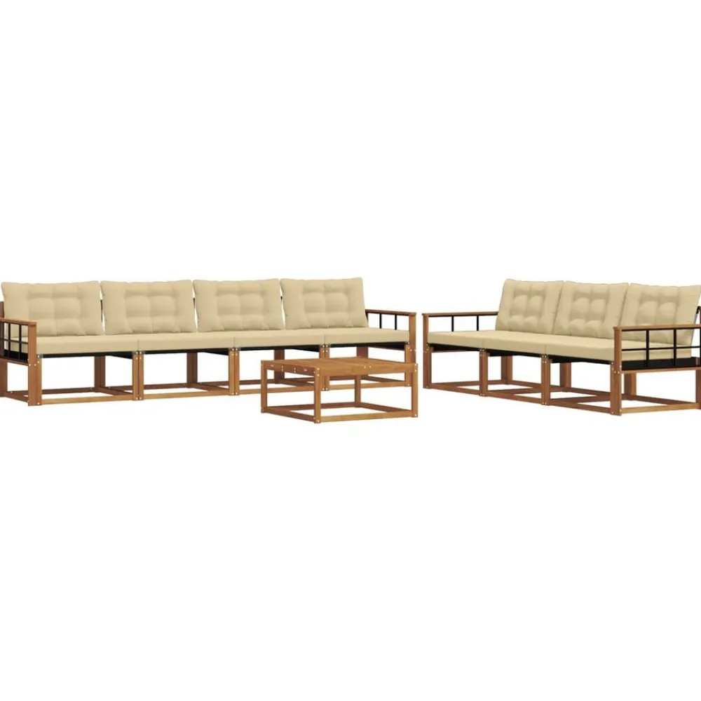 vidaXL Conjuntos De Muebles-Conjunto de sofás de exterior con cojín 8 pcs