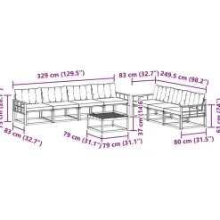 vidaXL Conjuntos De Muebles-Conjunto de sofás de exterior con cojín 8 pcs