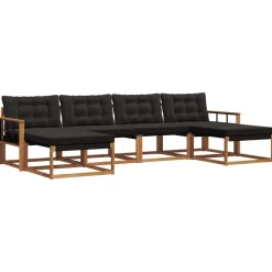 vidaXL Conjuntos De Muebles-Conjunto de sofás de exterior con cojín 6 pcs