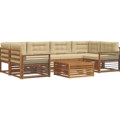 vidaXL Conjuntos De Muebles-Conjunto de sofás de exterior con cojín 7 pcs