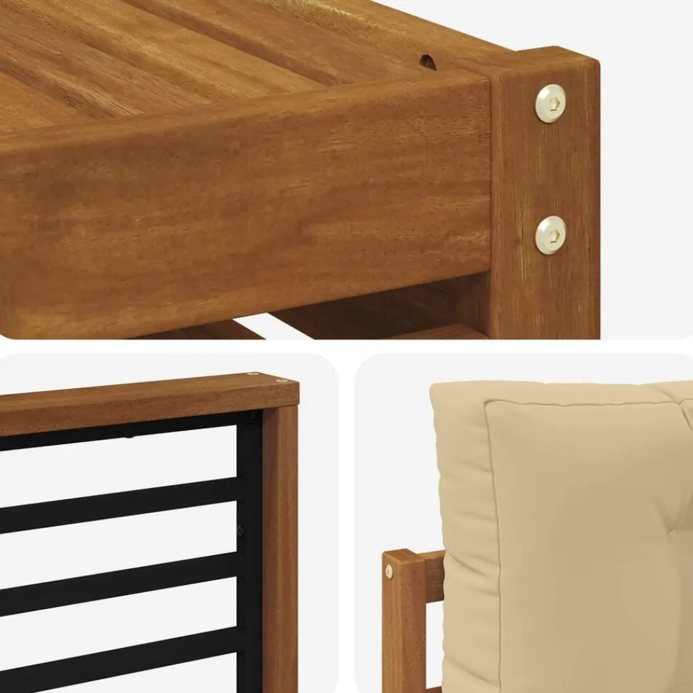vidaXL Conjuntos De Muebles-Conjunto de sofás de exterior con cojín 7 pcs