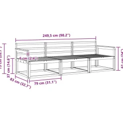 vidaXL Conjuntos De Muebles-Conjunto de sofás de exterior 3 pcs