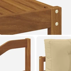 vidaXL Conjunto de sofás de exterior con cojín 8 pcs Natural y beige Clearance