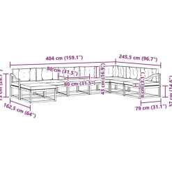 vidaXL Conjunto de sofás de exterior con cojín 8 pcs Natural y beige Clearance