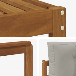 vidaXL Conjunto de sofás de exterior 9 pcs Gris Natural y Claro Gris claro y natural