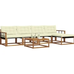 vidaXL Conjuntos De Muebles-Conjunto de sofás de exterior con cojín 6 pcs
