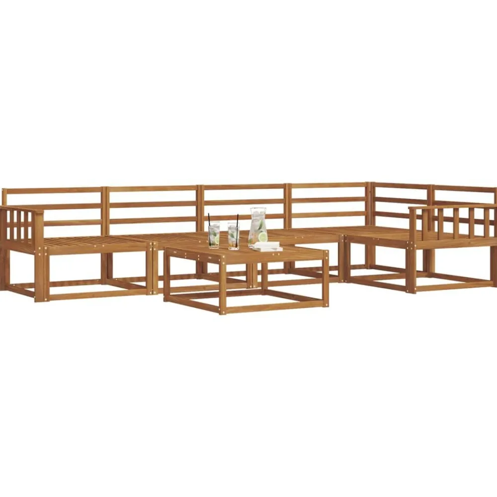 vidaXL Conjunto de sofás de exterior 6 pcs Natural Clearance