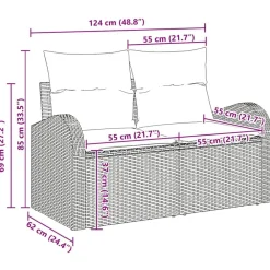 vidaXL Conjunto de sofás de jardín 11 pcs ratán sintético Gris Sale