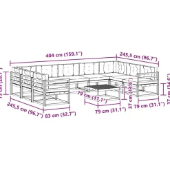 vidaXL Conjuntos De Muebles-Conjunto de sofás de exterior 10 pcs Gris Natural y Claro
